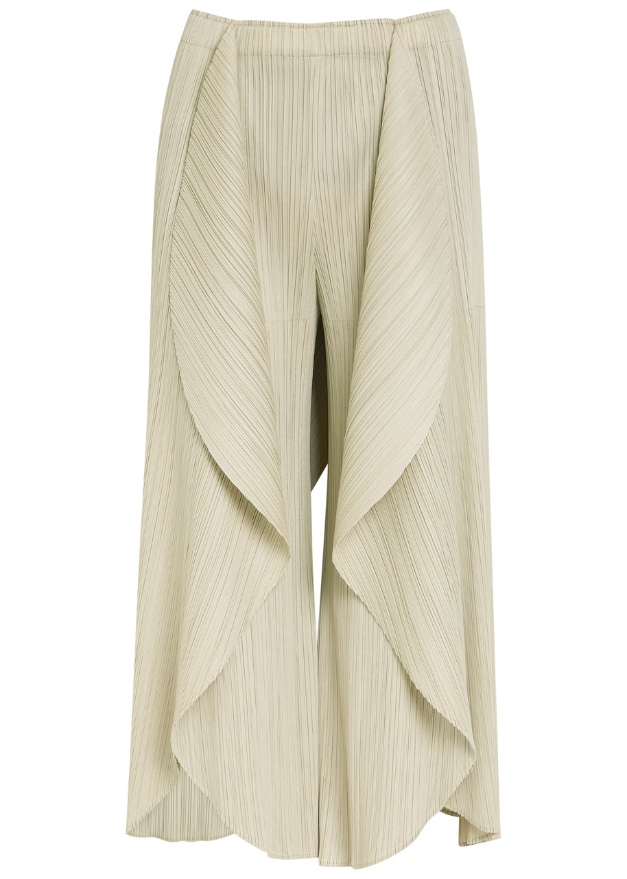 Pleats Please Issey Miyake Pleated Wide-leg Trousers - Light Grey - 3