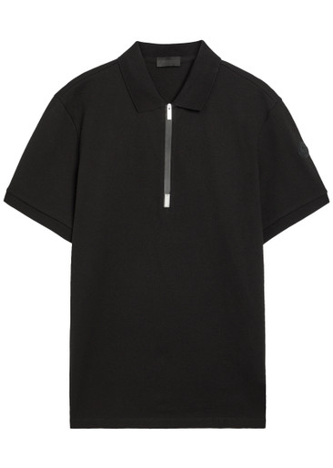 MONCLER Half-zip piqué cotton shirt | Harvey Nichols