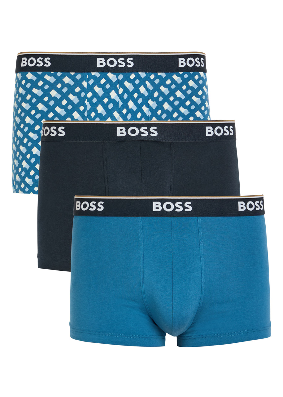 Boss Stretch-cotton Boxer Briefs - set of Three - Blue - S