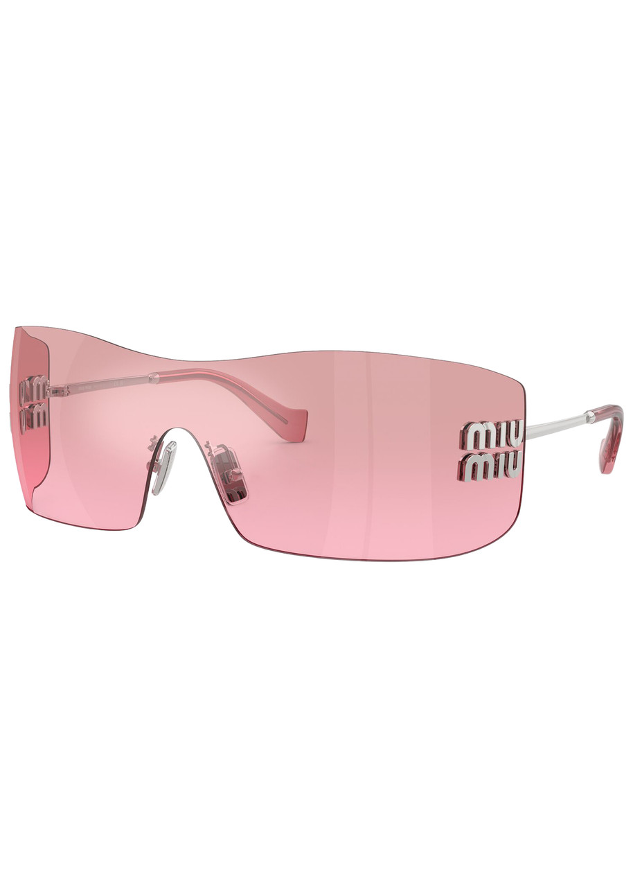 Miu Miu Aube Rectangle-frame Sunglasses - Pink - One Size