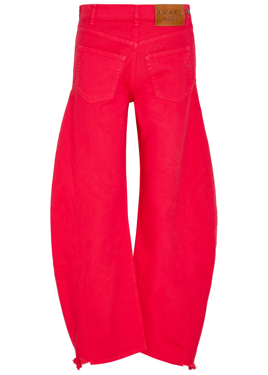 A.W.A.K.E Mode Mirrored Effect Barrel-leg Denim Jeans - Red - 38 (UK10 / S)