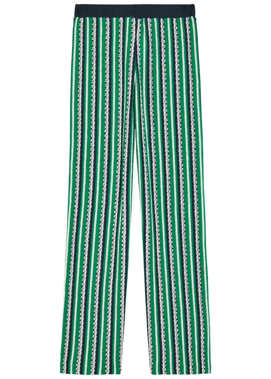 Simkhai Brenner Striped Straight-leg Knit Trousers - Green - S (UK8-10 / S)