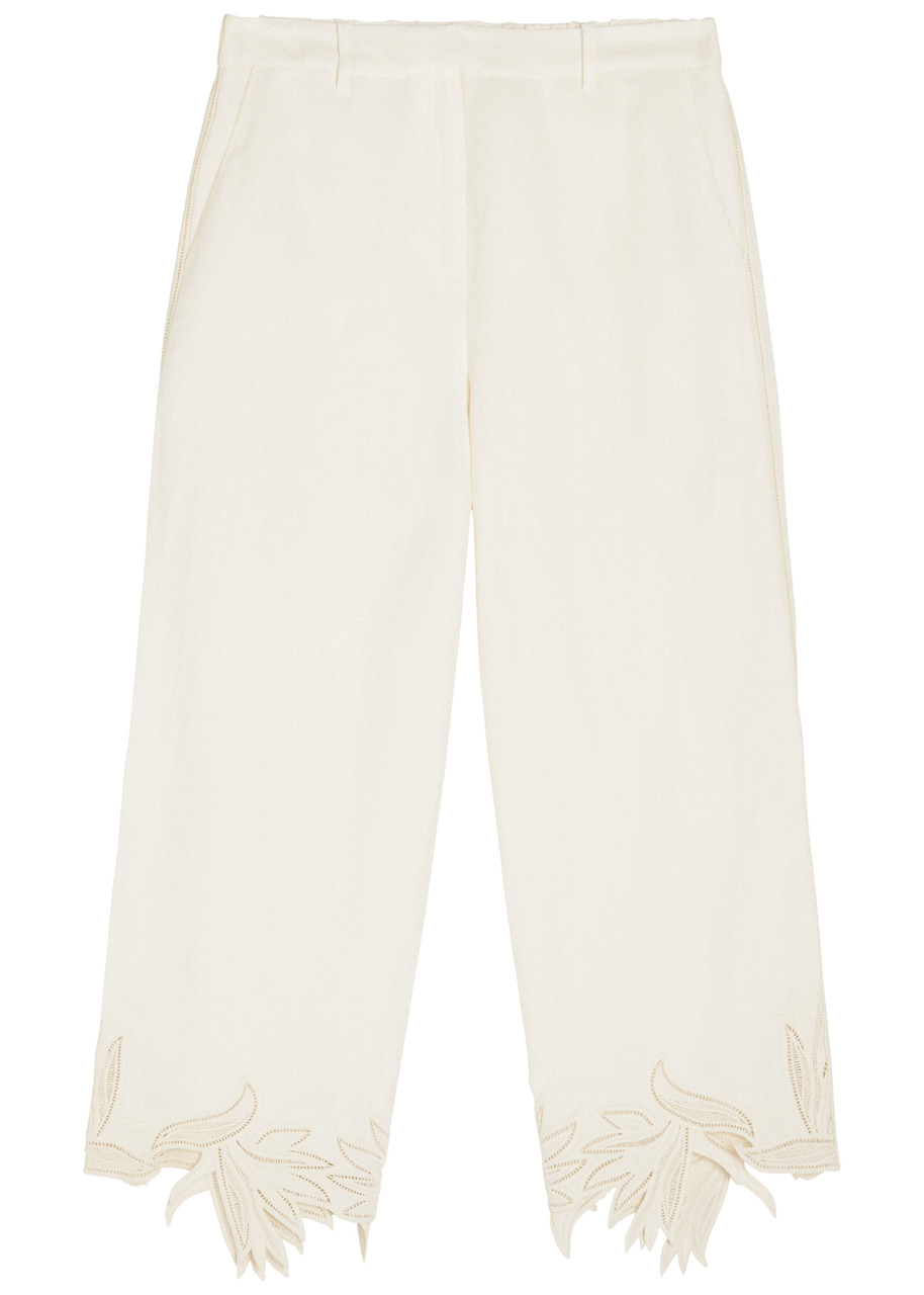 Simkhai Kallin Cropped Linen-blend Trousers - White - XS (UK6 / XS)