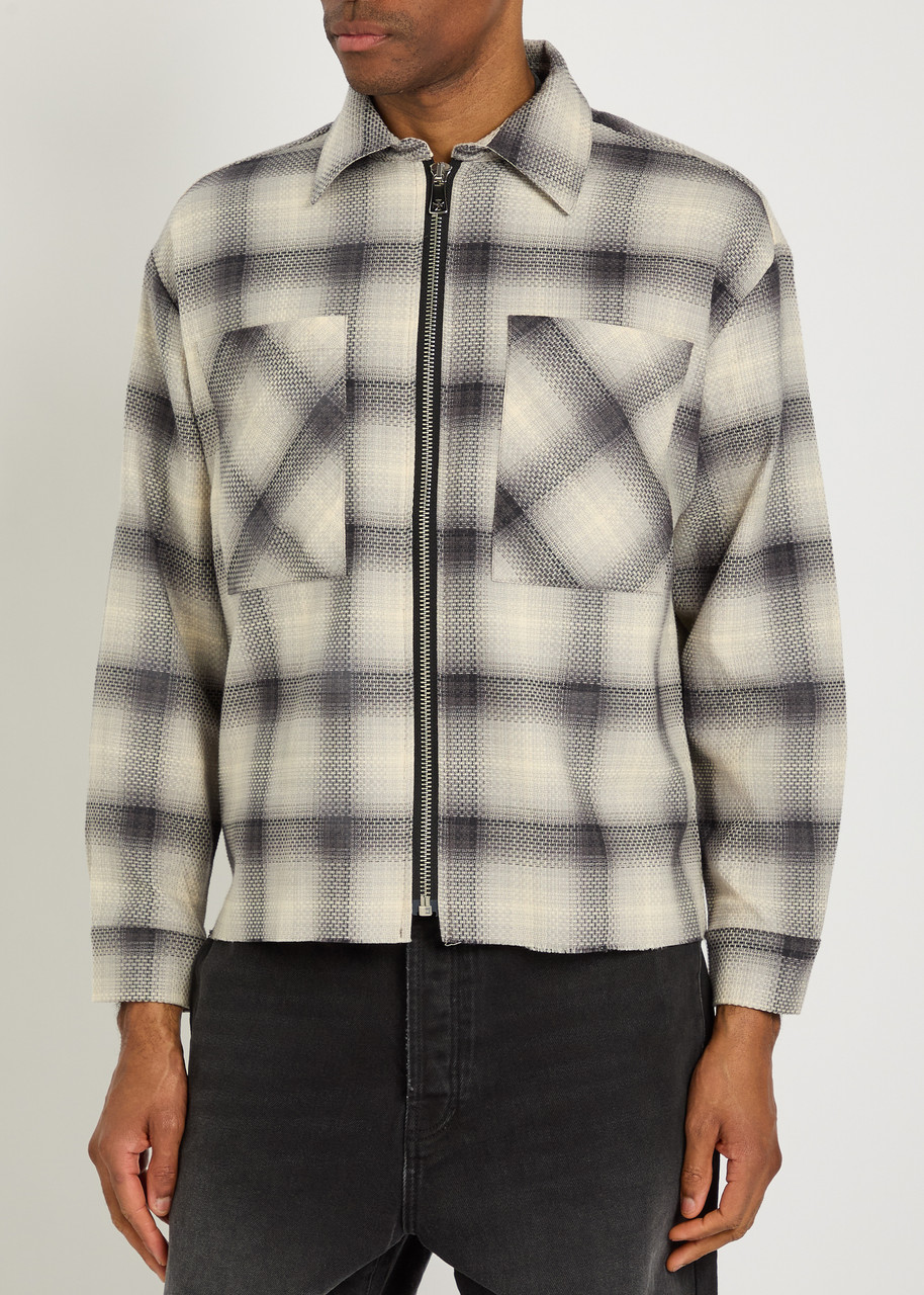  Askyurself Raw Summer Plaid Flannel Overshirt - Black - M 