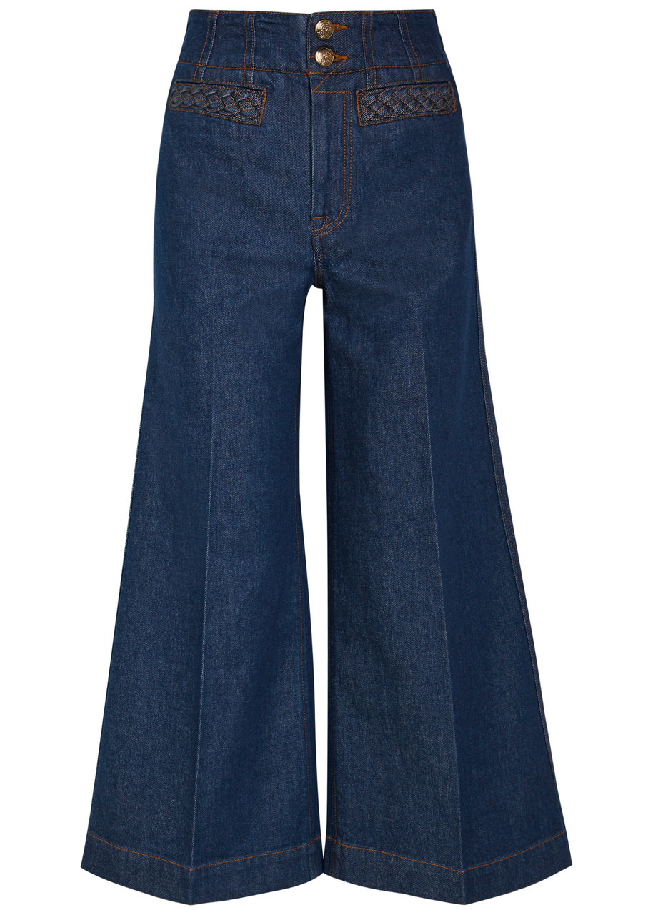 Zimmermann Aster Cropped Flared-leg Denim Jeans - Indigo - 26 (W26 / UK8 / S)