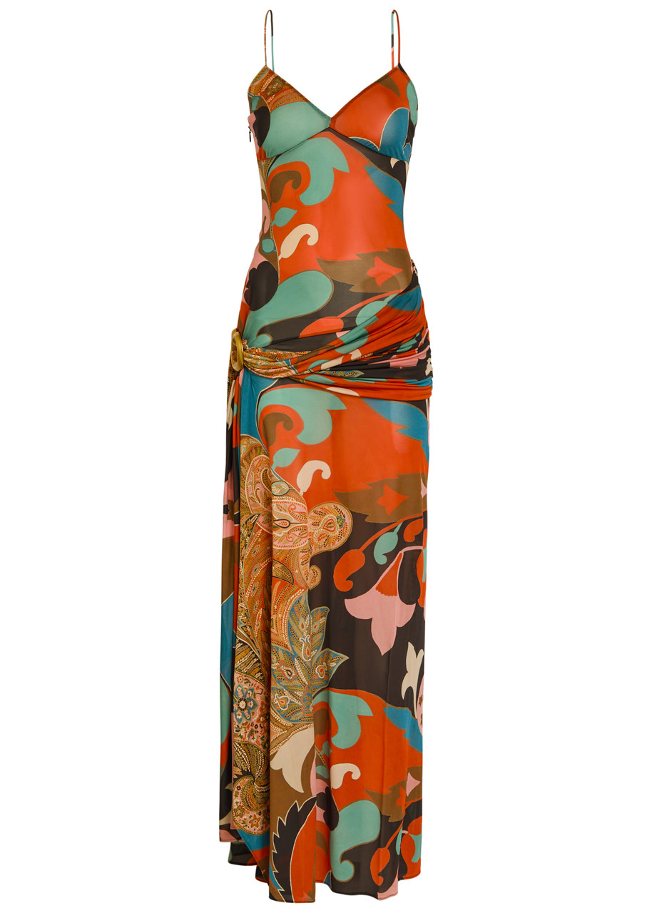 Etro Printed Mesh-jersey Maxi Dress - Multicoloured - 42 (UK10 / S)