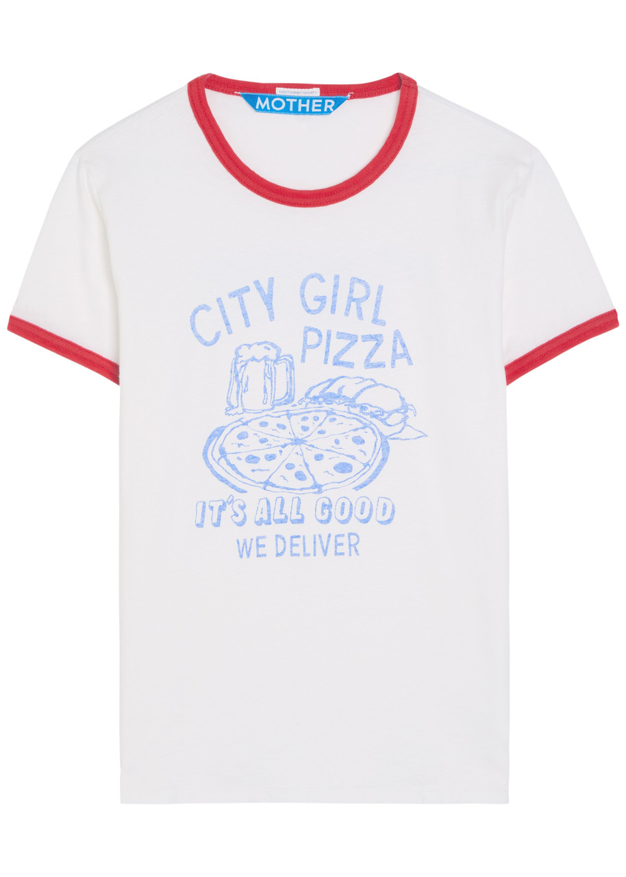 Mother The Lil Goodie Ringer Printed Cotton T-shirt - White - M (UK12 / M)