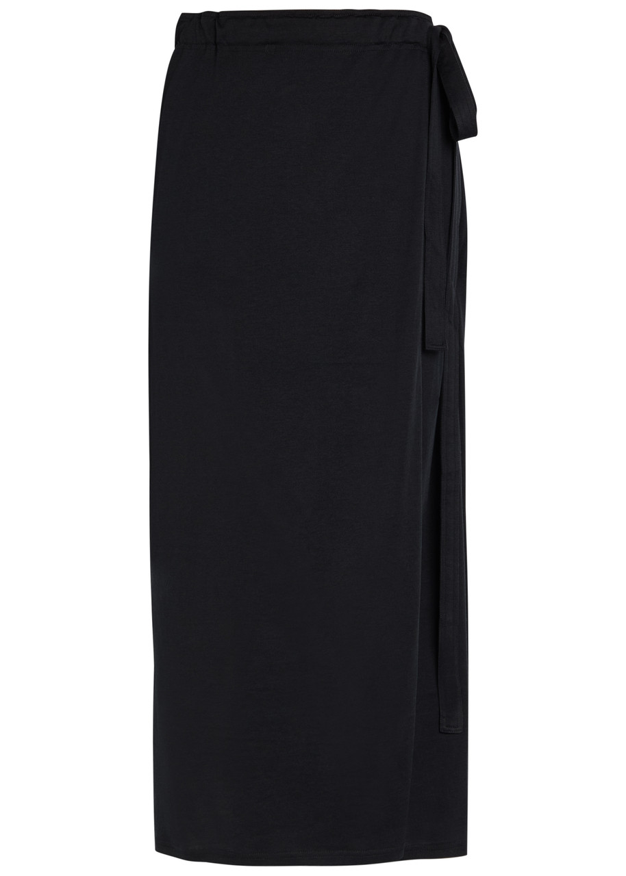 Toteme Cotton and Silk-blend Midi Wrap Skirt - Black - 34 (UK6 / XS)