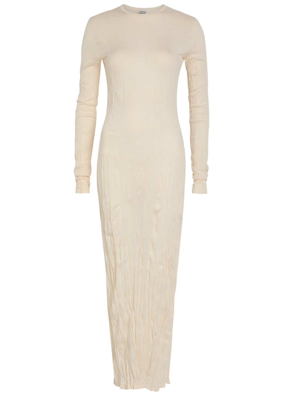 Toteme Fine-knit Maxi Dress - Peach - M (UK12 / M)