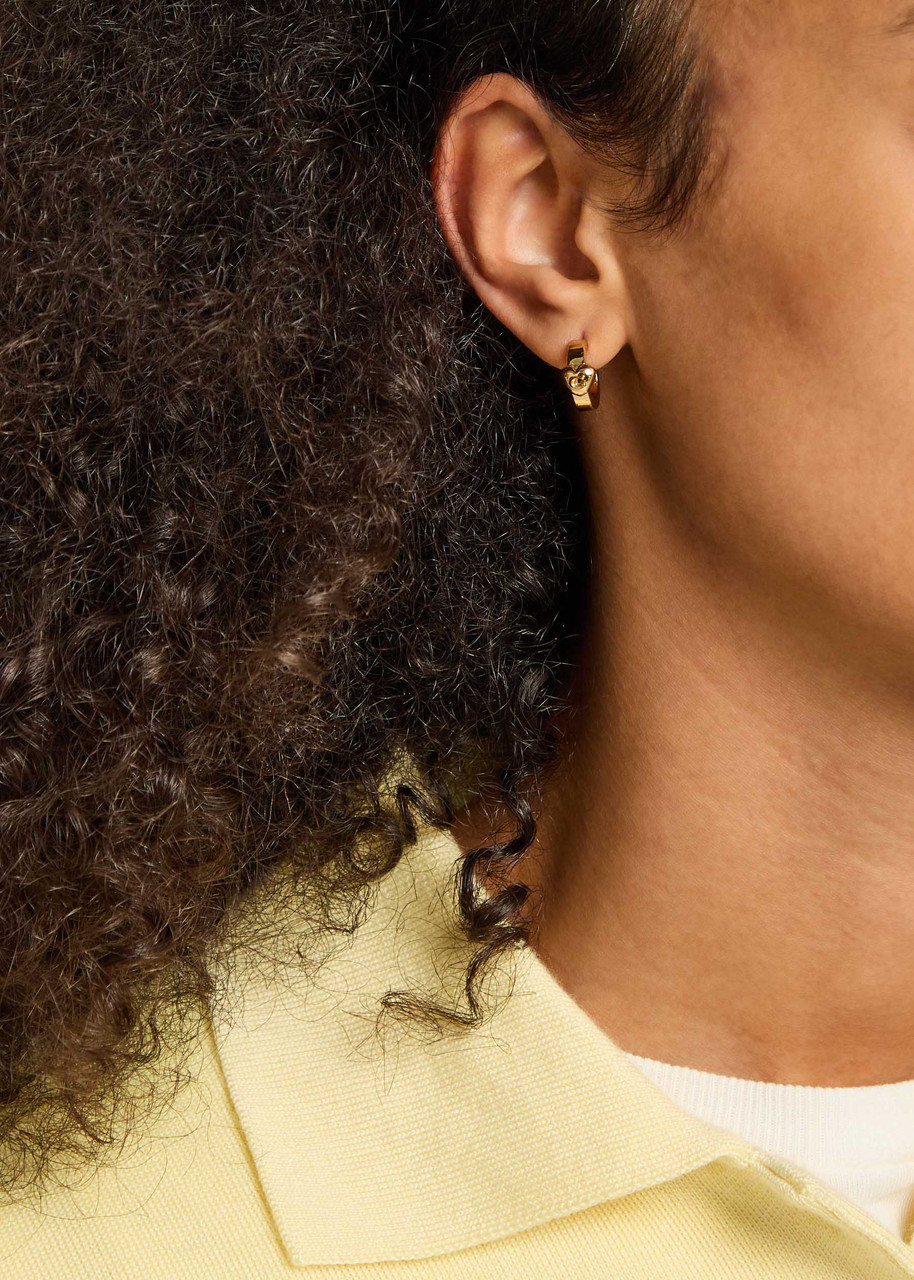  Coach Heart Logo Hoop Earrings - Gold - One Size 