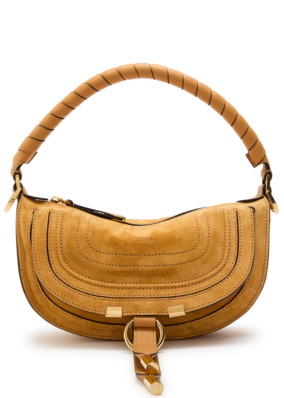 Chloe Marcie Small Suede Shoulder bag - Tan - One Size