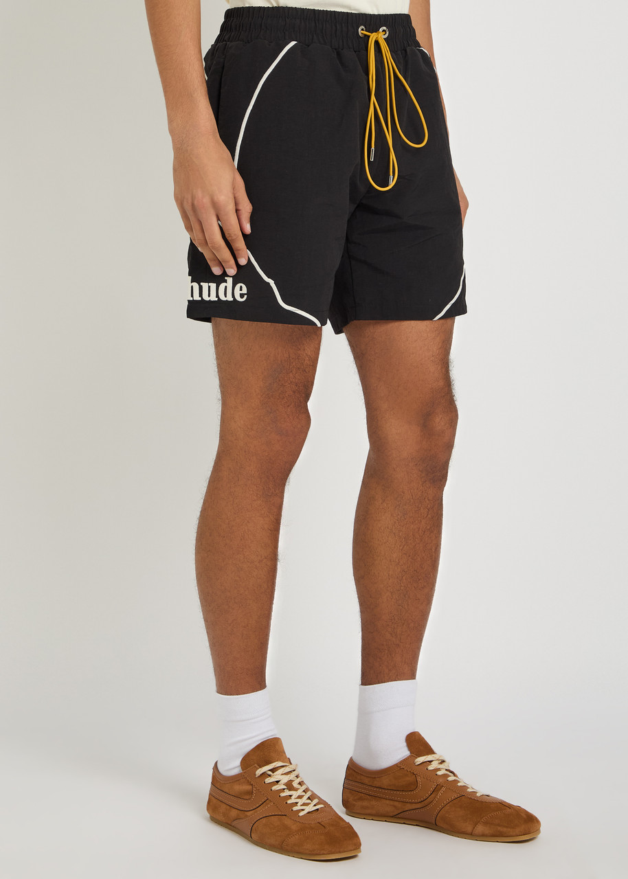  Rhude Moonlight Embroidered Shell Shorts - Black - S 