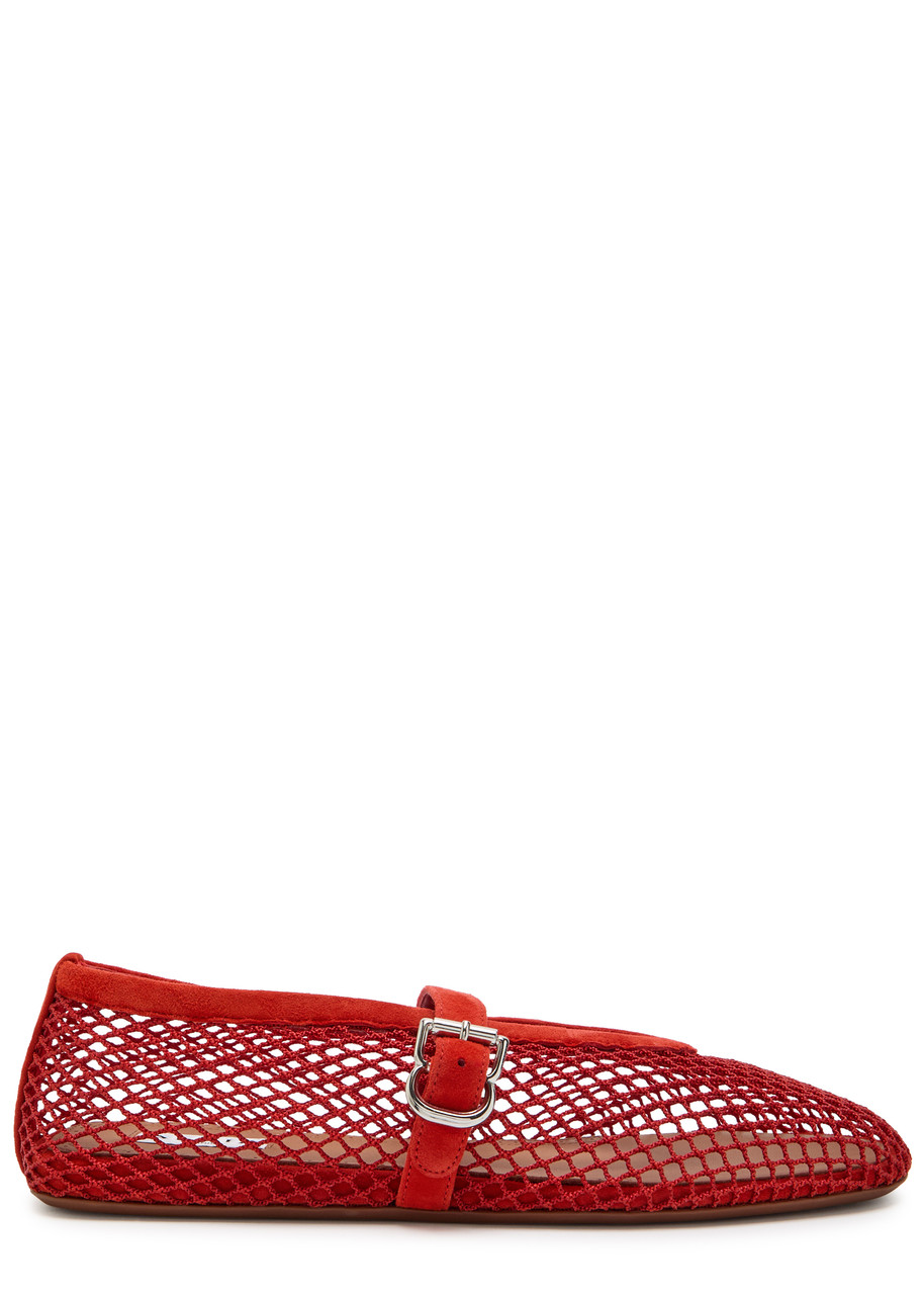 Alaïa Mesh and Suede Ballet Flats - Red - 41 (IT41 / UK8)