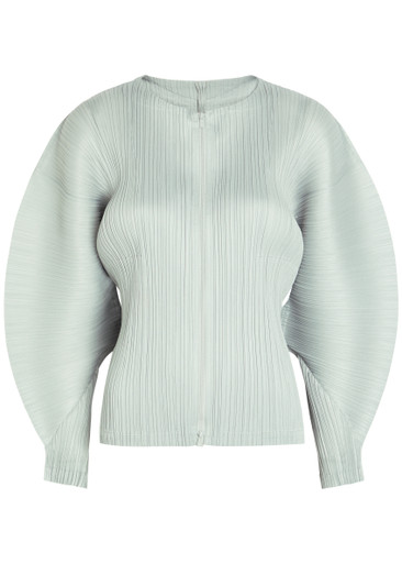 PLEATS PLEASE ISSEY MIYAKE Pleated zip-through woven top | Harvey