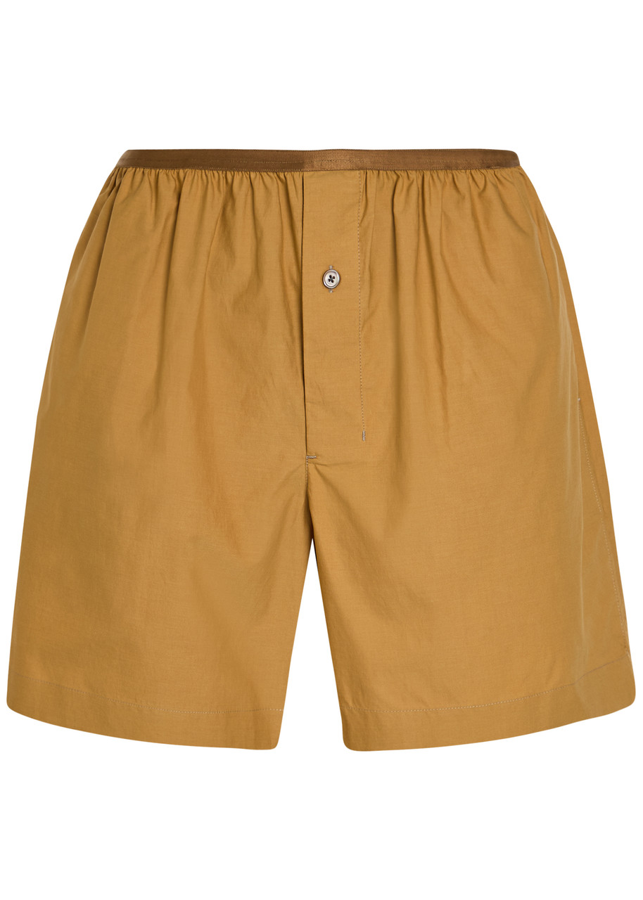 Lemaire Cotton and Silk-blend Boxer Shorts - Light Brown - 36 (UK8 / S)