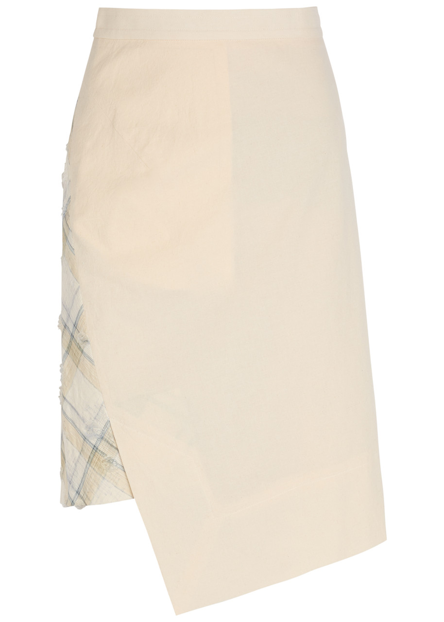 Vivienne Westwood Infinity Checked Cotton Midi Skirt - Cream - 40 (UK8 / S)