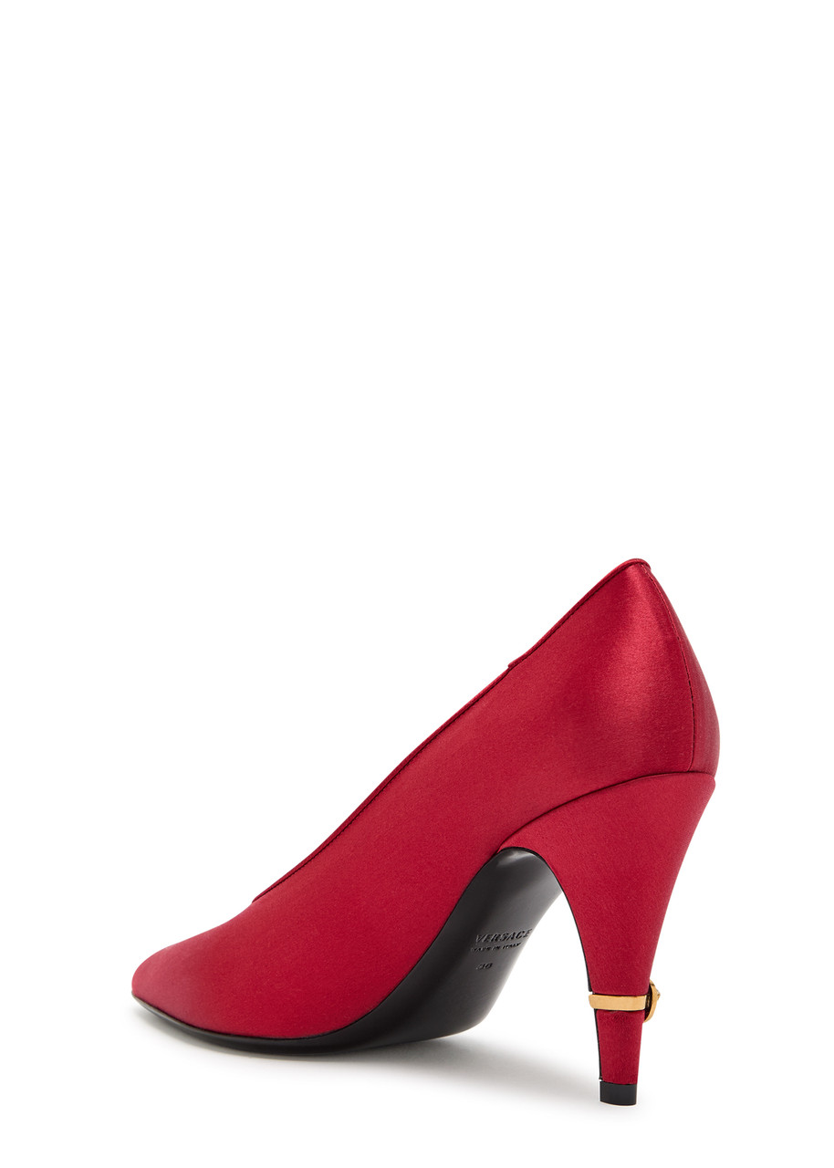  Versace Decollete 90 Satin Pumps - Red 