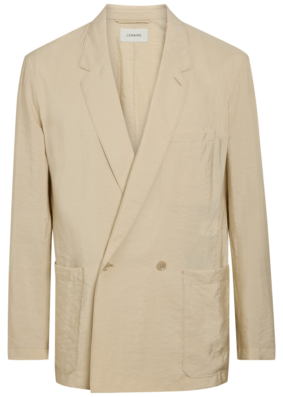 Lemaire Double-breasted Silk-blend Jacket - Off White - 50 (IT50 / L)