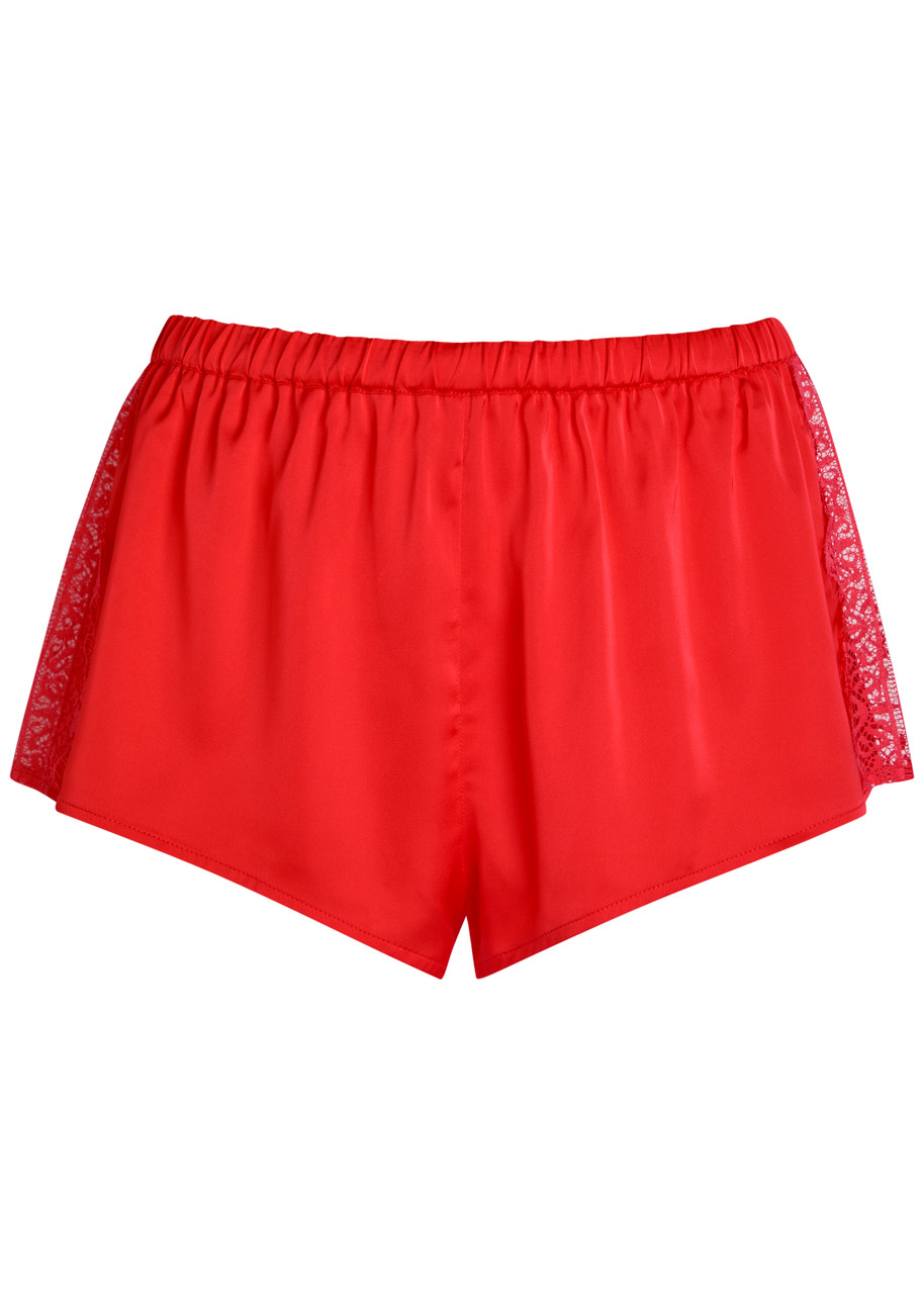 Simone PÉRÈLE Satin Secrets Lace-trim Satin Shorts - Pink - 4 (UK 14 / L)