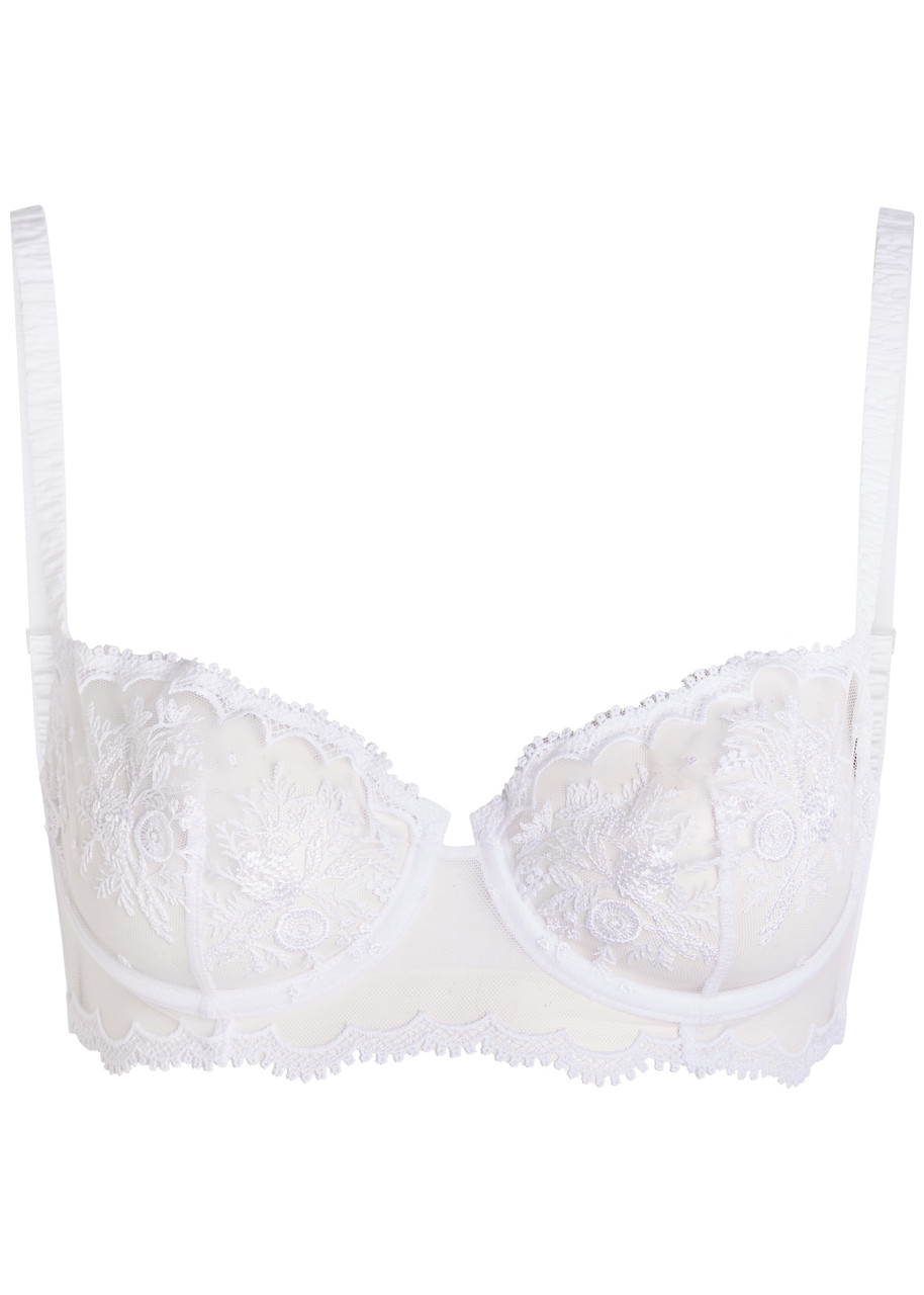Simone PÉRÈLE Intrigue Embroidered Half-cup bra - White - 34E