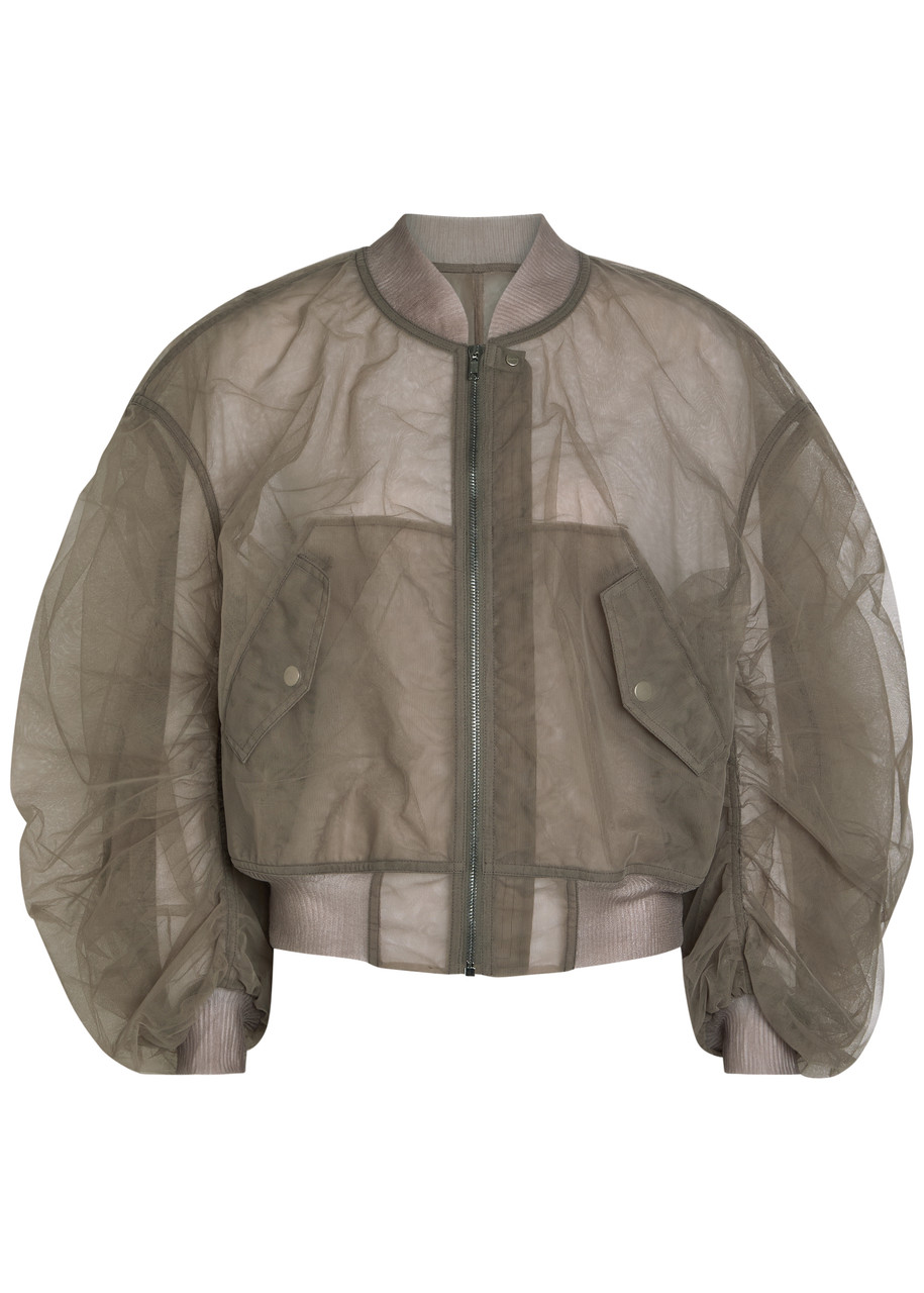 Rick Owens Secchia Flight Printed Tulle Bomber Jacket - Grey - 40 (UK8 / S)