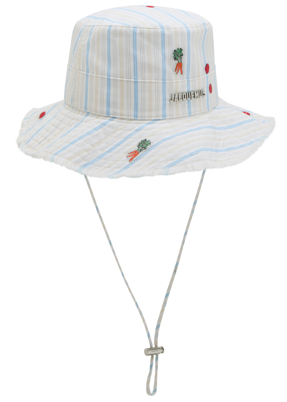 Jacquemus Le Bob Artichaut Embroidered Cotton Bucket hat - White - 60 (UK 6 / XS)