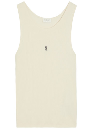 Saint Laurent Ribbed Cotton Tank