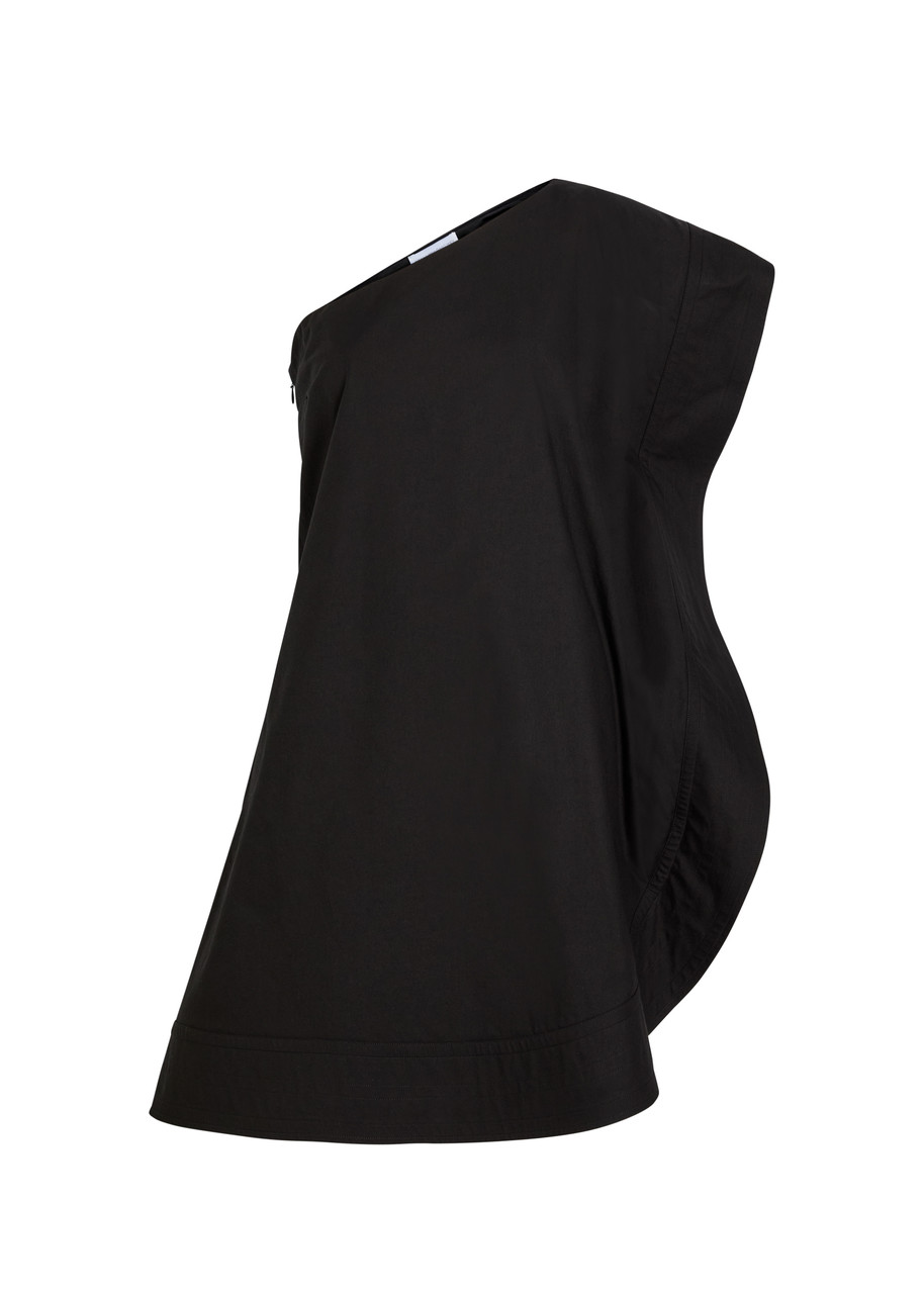 Stella Mccartney Asymmetric Cotton Mini Dress - Black - 44 (UK12 / M)
