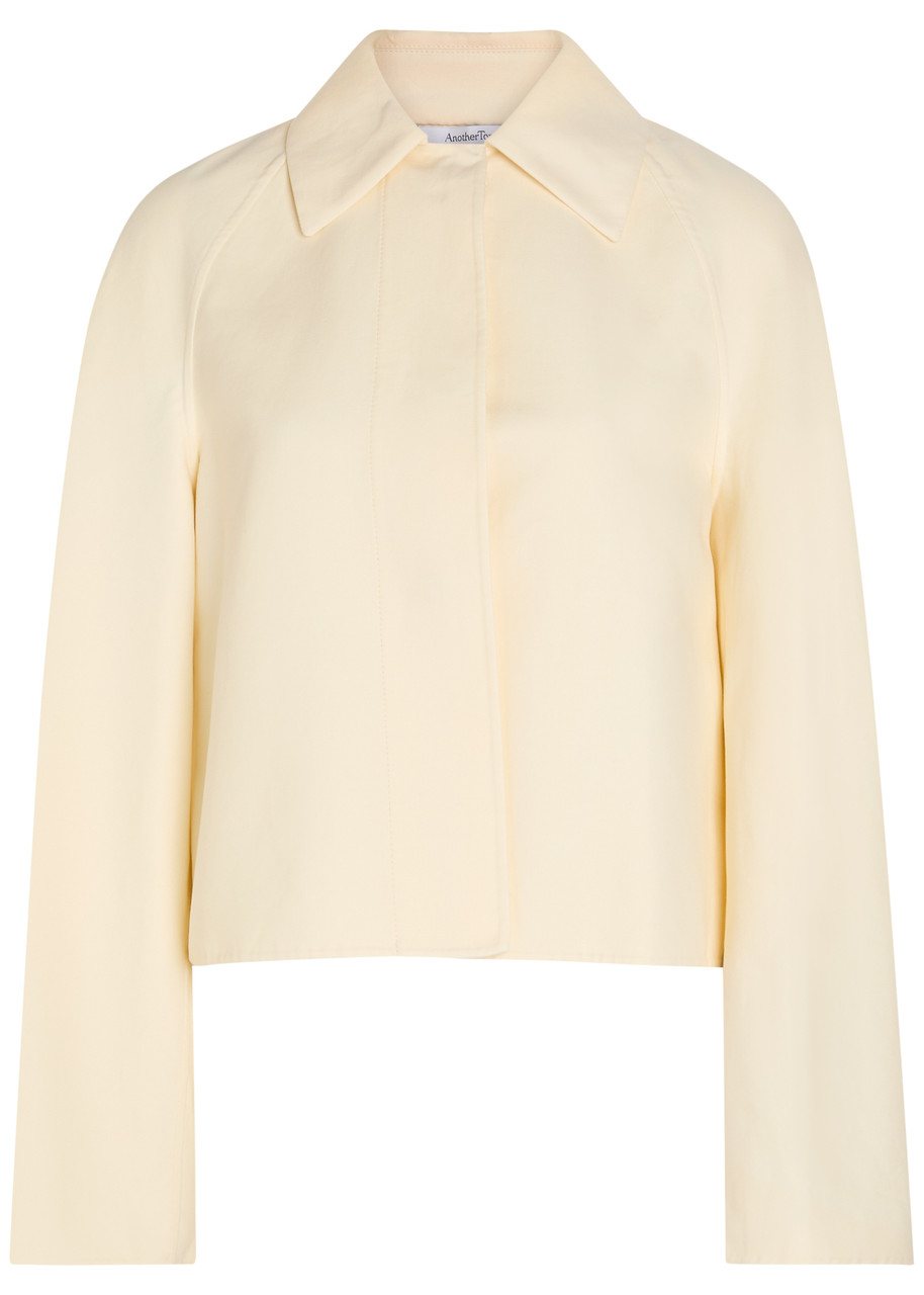 Another Tomorrow Cotton Jacket - Beige - 40 (UK8 / S)