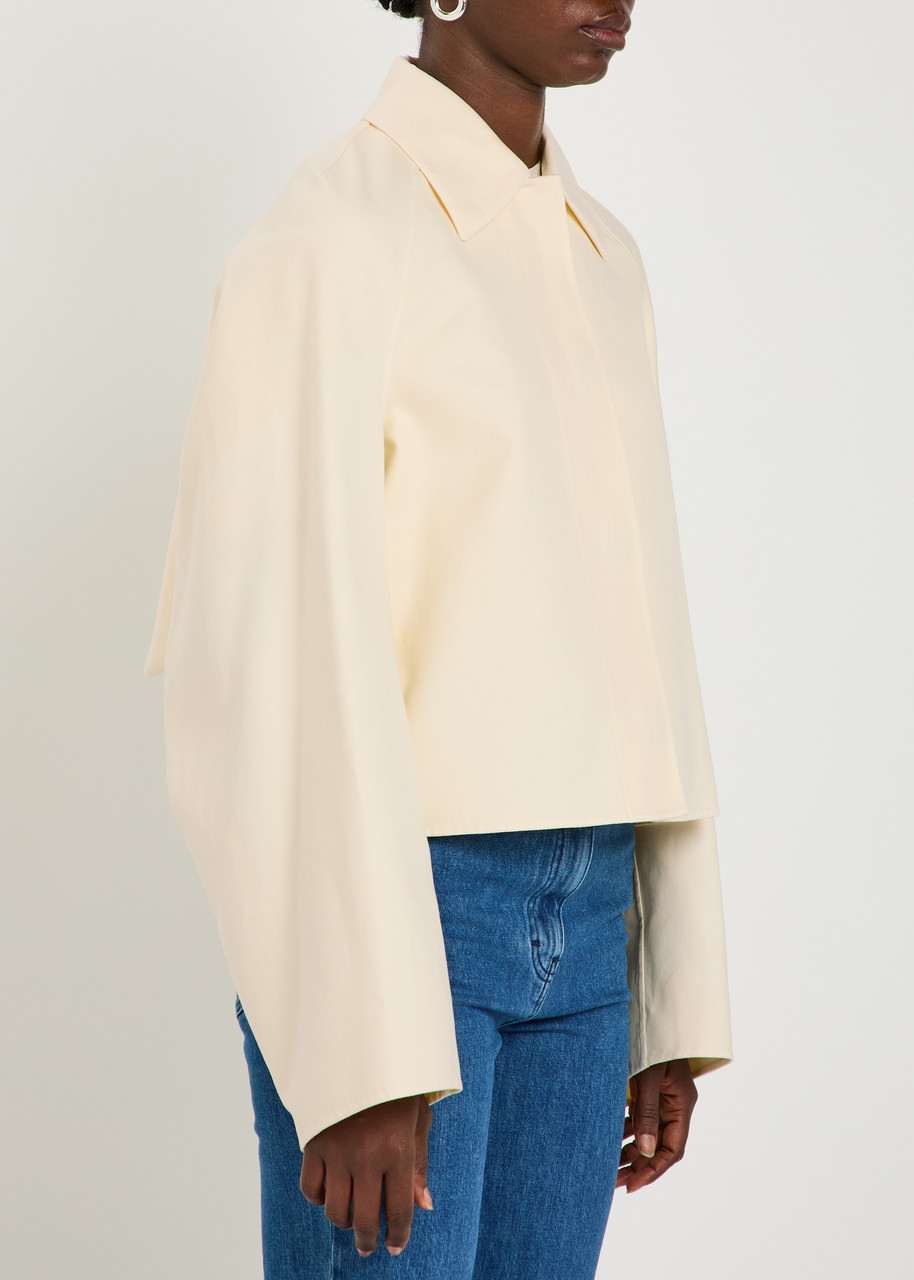  Another Tomorrow Cotton Jacket - Beige - 38 (uk6 / Xs) 