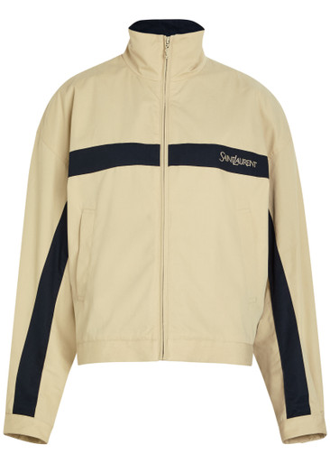 SAINT LAURENT Logo-embroidered cotton jacket | Harvey Nichols