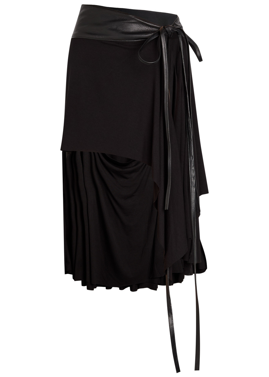 Aaron Esh Belted Asymmetric Jersey Mini Skirt - Black - 10 (UK10 / S)
