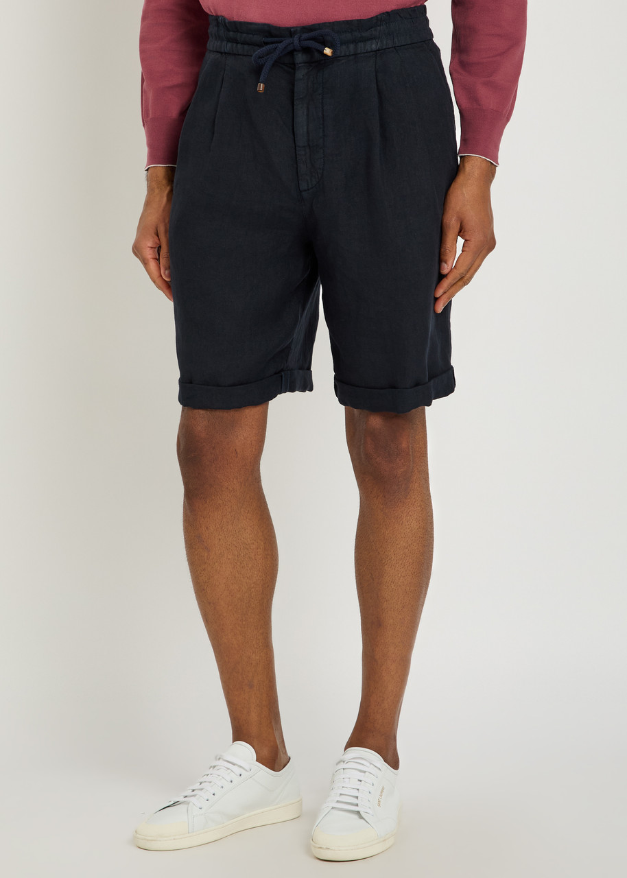  Brunello Cucinelli Bermuda Linen Shorts - Navy - 50 (it50 / L) 