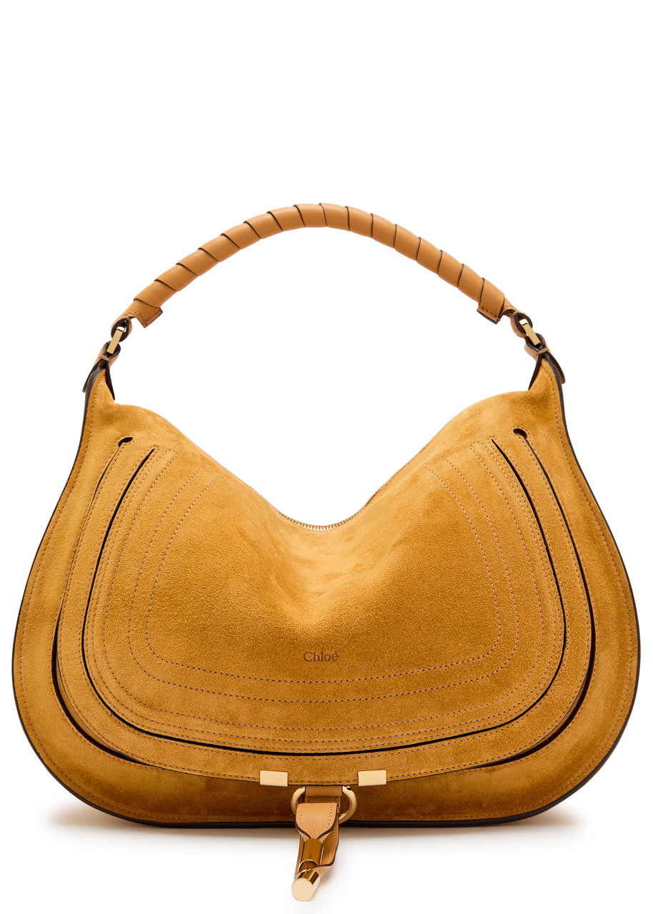 Chloe Marcie Medium Suede Shoulder bag - Tan - One Size