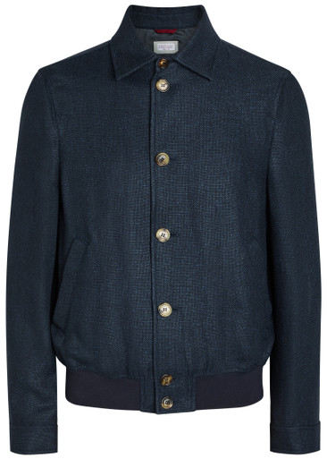 BRUNELLO CUCINELLI Silk and linen-blend jacket | Harvey Nichols