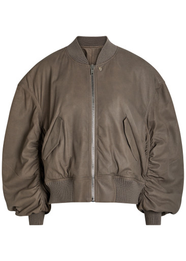RICK OWENS Secchia Flight padded leather bomber jacket | Harvey