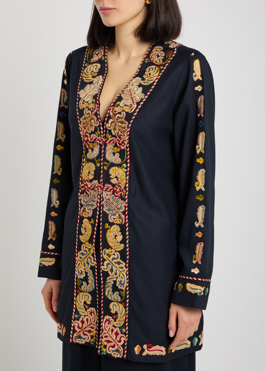  Bode Feather Runner Embroidered Cotton-blend Jacket - Multicoloured 1 - S (uk8-10 / S) 