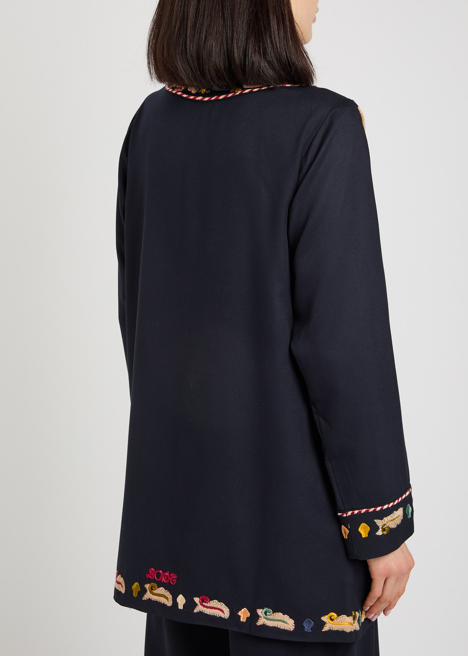  Bode Feather Runner Embroidered Cotton-blend Jacket - Multicoloured 1 - S (uk8-10 / S) 