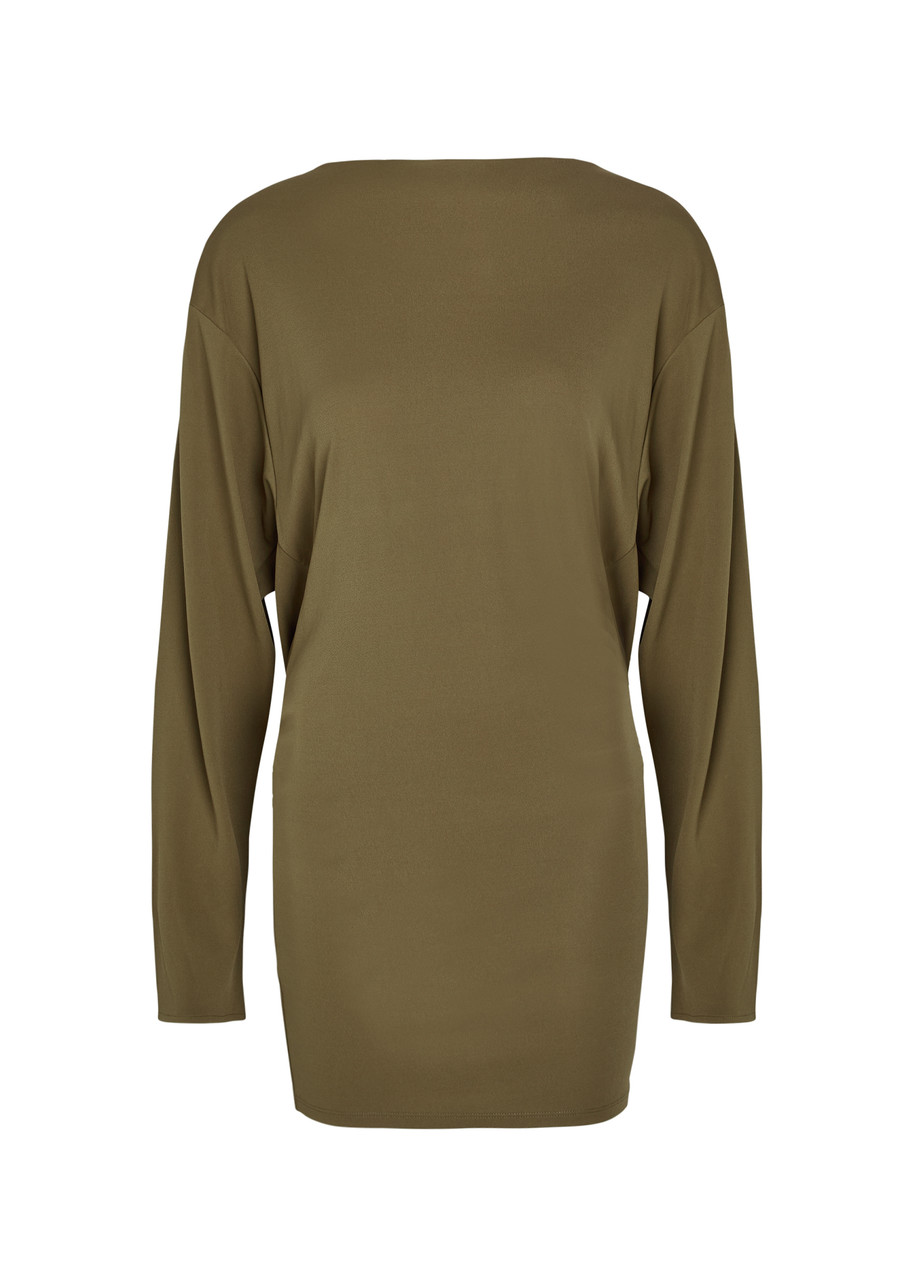 Jacquemus La Robe Mistral Cowl-back Woven Mini Dress - Khaki - M (UK12 / M)