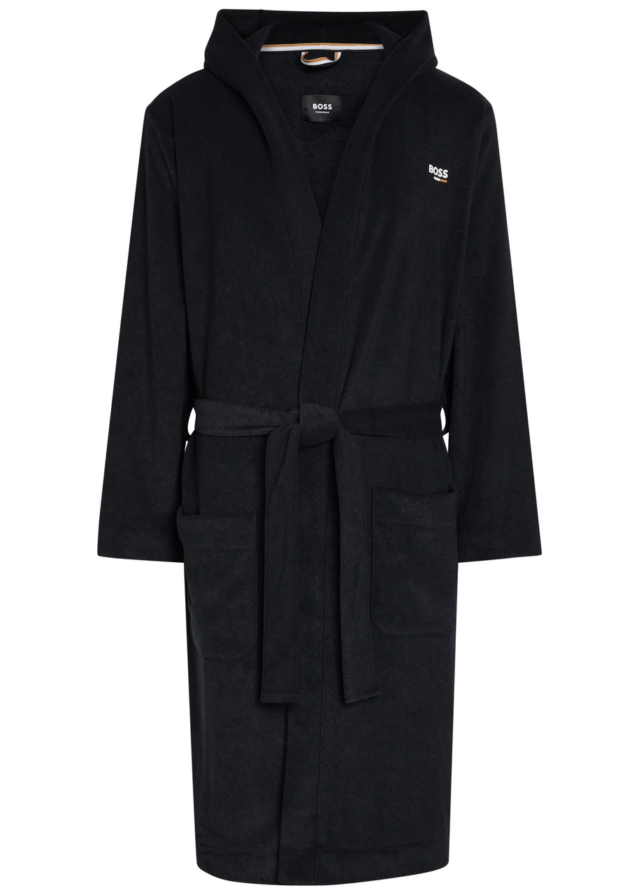 Boss Hooded Terry Robe - Black - M