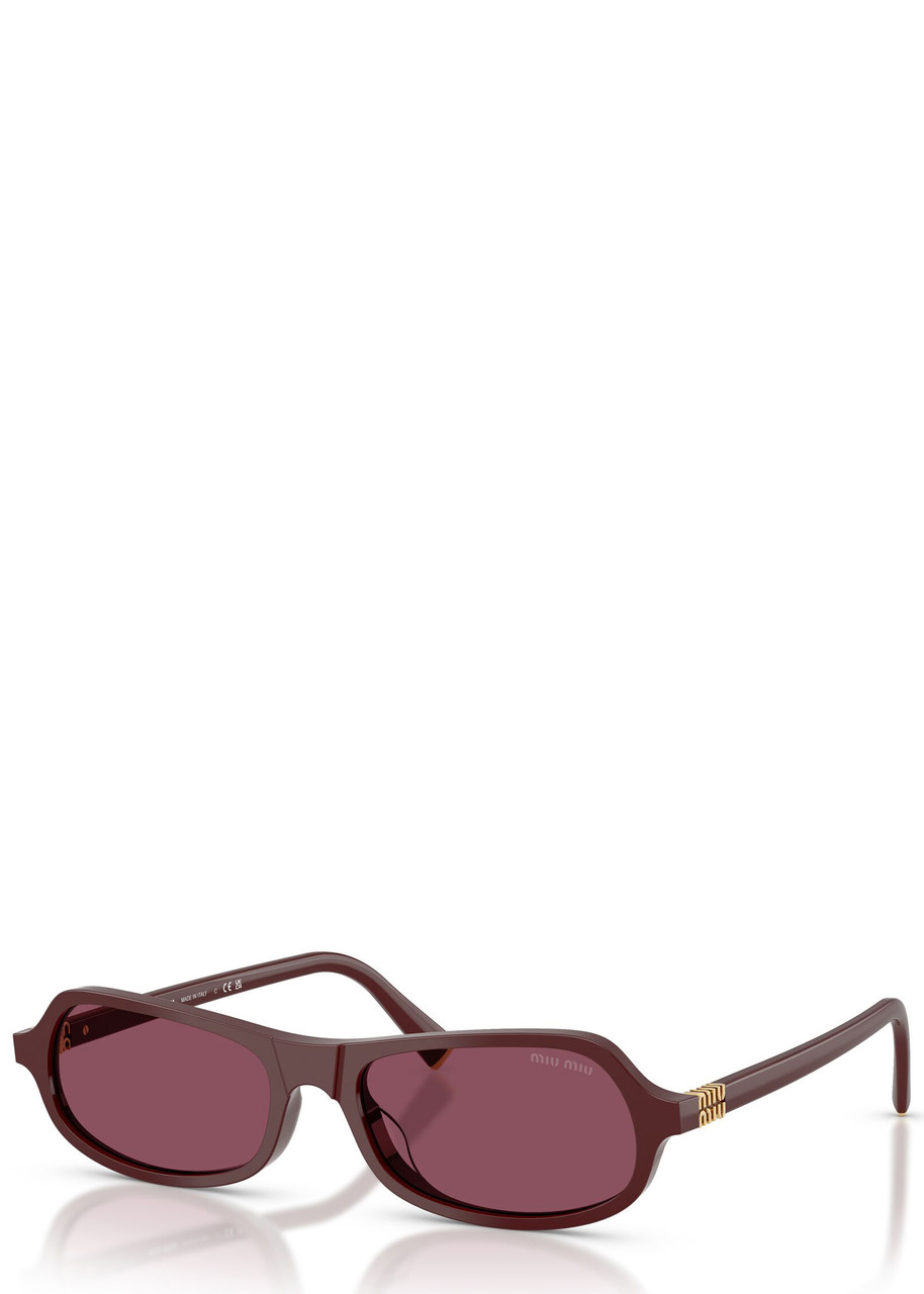 Miu Miu Narrow Rectangle-frame Sunglasses - Red - One Size
