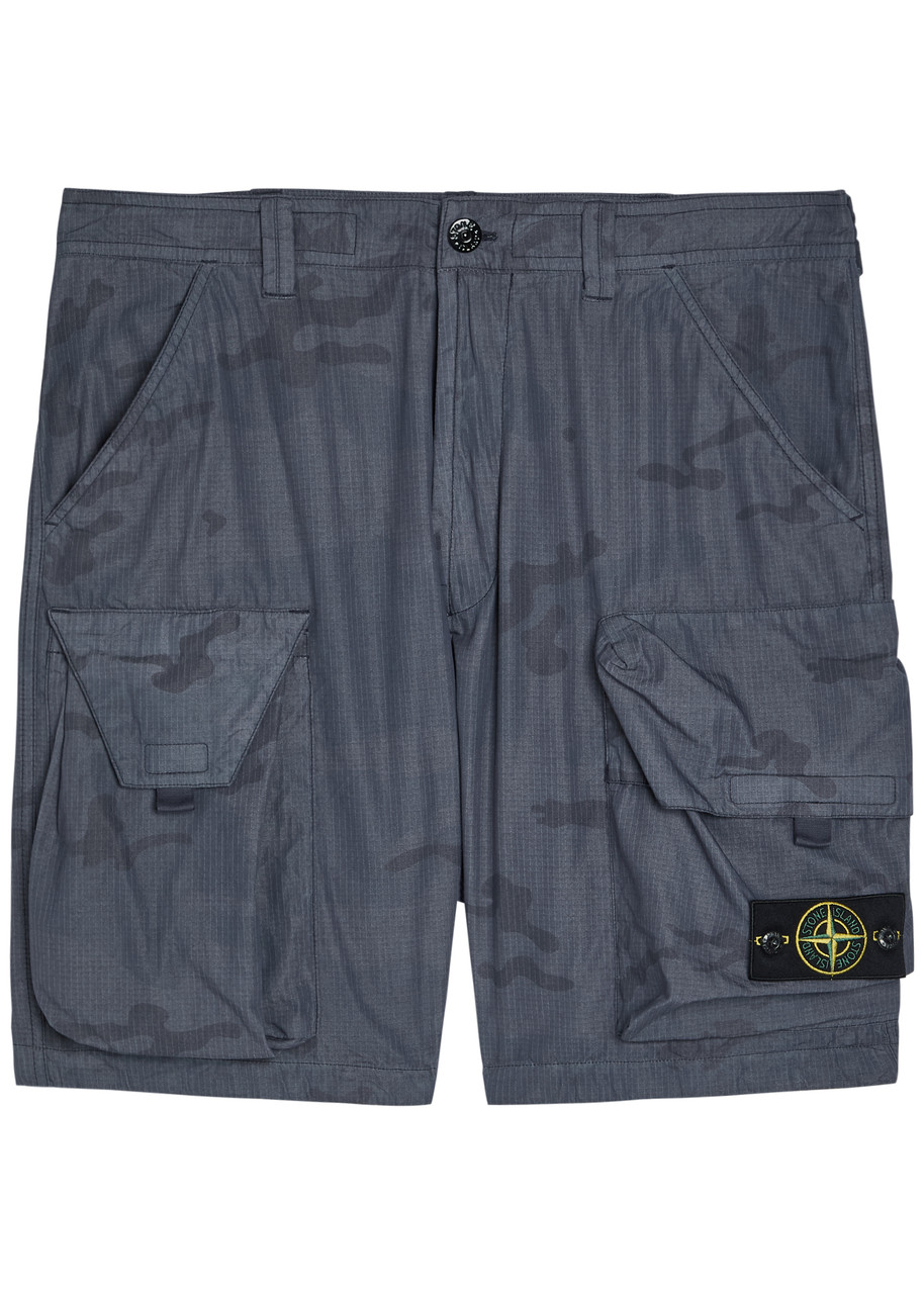 Stone Island Camo-print Cotton-blend Shorts - Grey - L