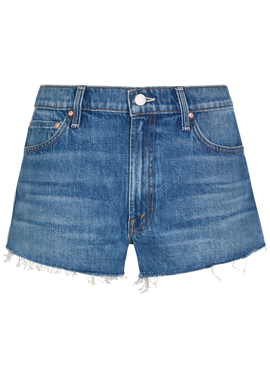 Mother The Dodger Fray Denim Shorts - Blue - 24 (W24 / UK6 / XS)