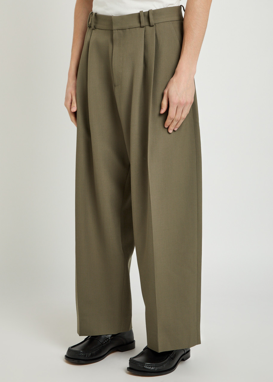  Studio Nicholson Relaxed Straight-leg Canvas Trousers - Khaki - S 