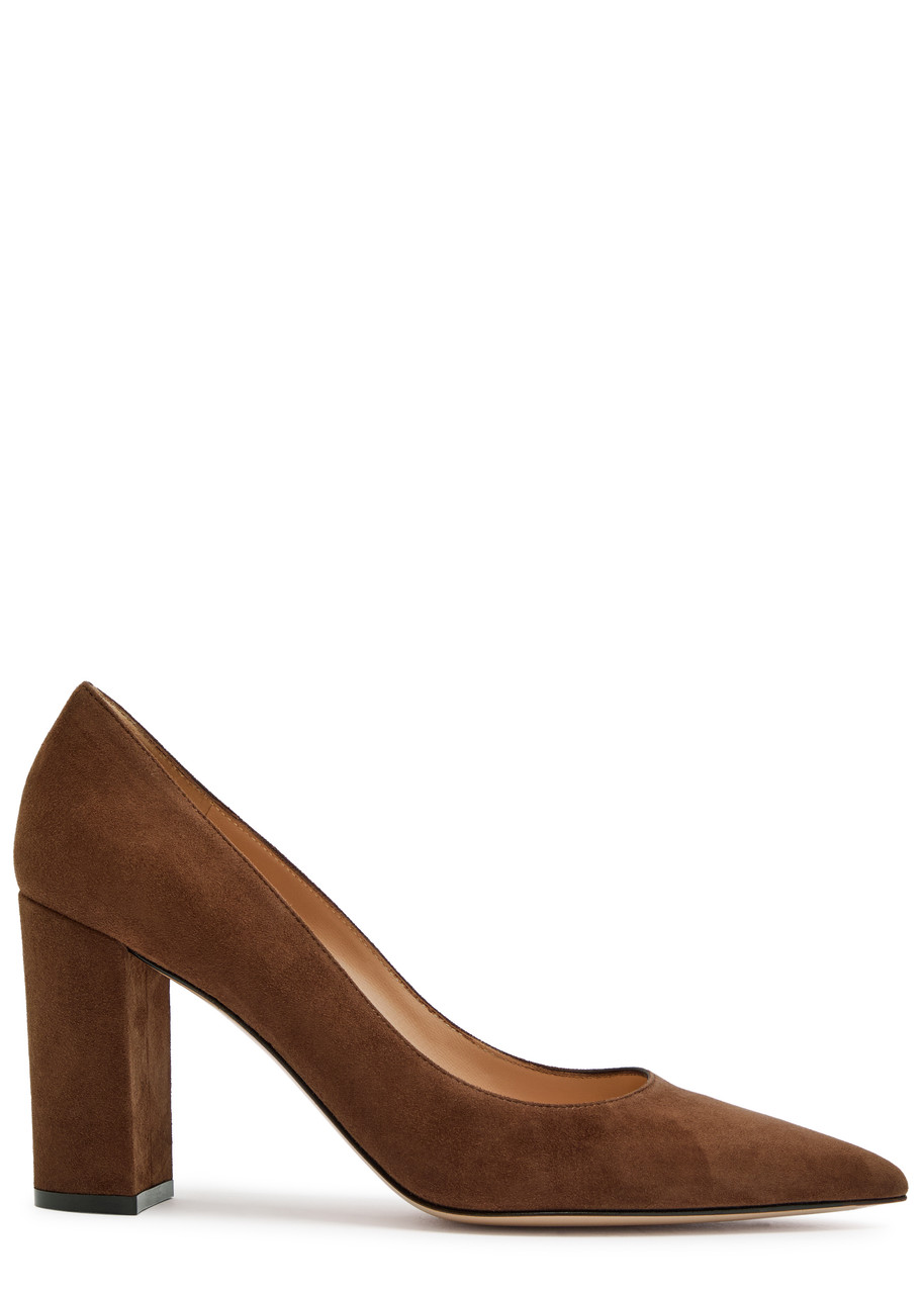 Gianvito Rossi Piper 85 Suede Pumps - Brown