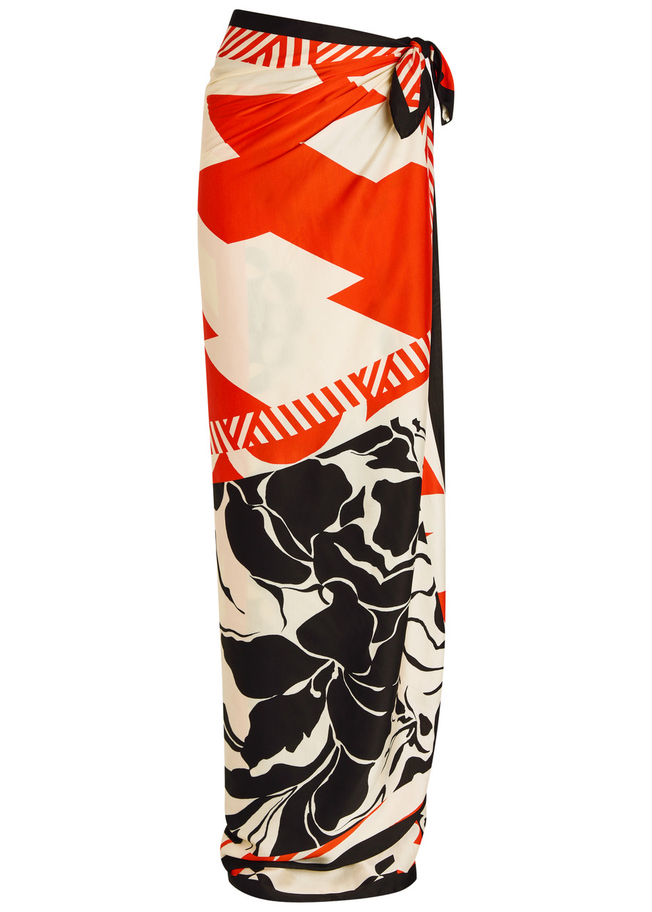 Dries Van Noten Flara Printed Silk Scarf In Multi