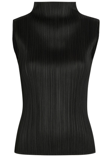【美品】PLEATS PLEASEノースリーブ issey miyake 黒 L PLEATS PLEASE ISSEY MIYAKE◇プリーツ/ノースリーブワンピース/5