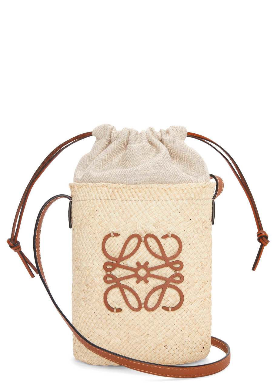 Loewe X Paula's Ibiza Logo Raffia and Cotton Cross-body bag - Natural - One Size