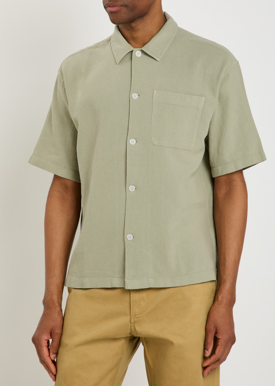  Frame Woven Cotton Shirt - Green - S 