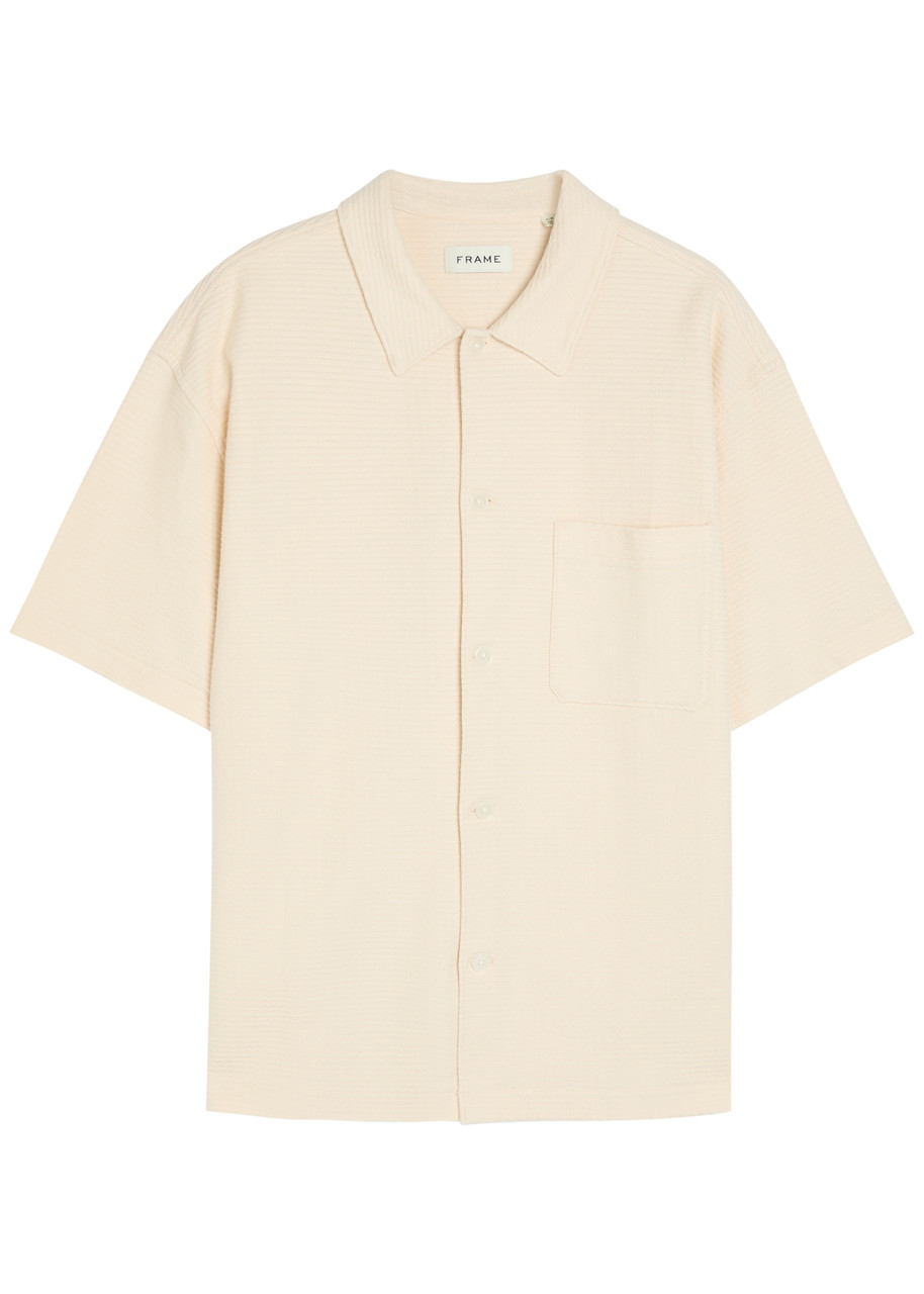 Frame Knit Cotton Shirt - Cream - L